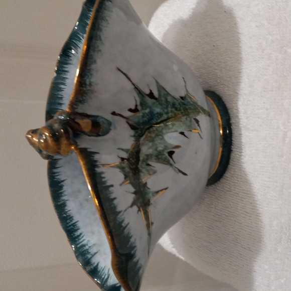 Vintage Italian Pottery Dish W/ Cactus Flower Design RF - Picture 3 of 8